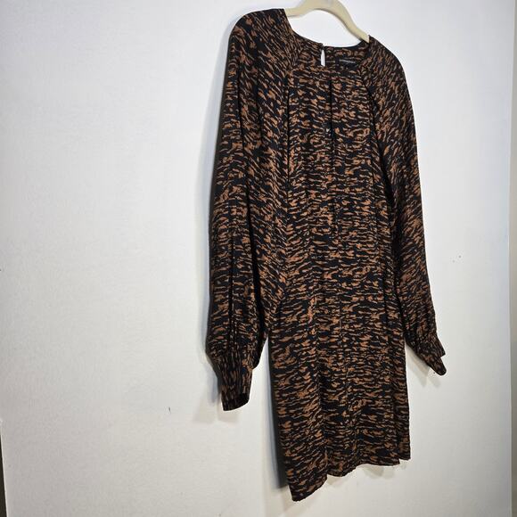 Banana Republic Black And Brown Animal Print Shift. Size Medium. - Picture 3 of 10